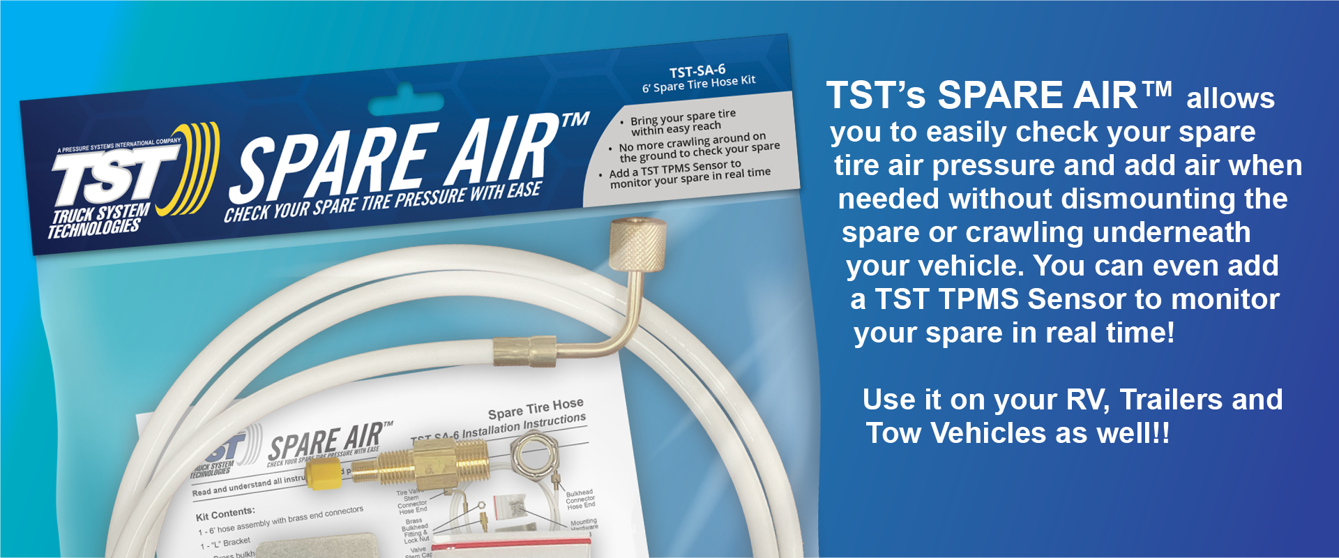 Check out TST SpareAir spare tire hose kit.