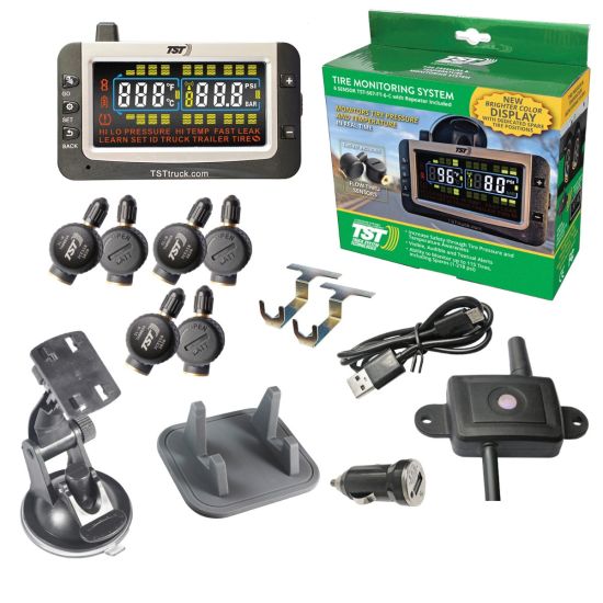 507 Series 6 Flow Thru Sensor TPMS System Color Display and Repeater (NOTE: Metal Valve Stems Required for Flow-thru Sensors)