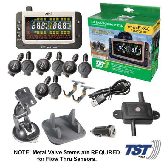 507 Series 8 Flow Thru Sensor TPMS System Color Display and Repeater