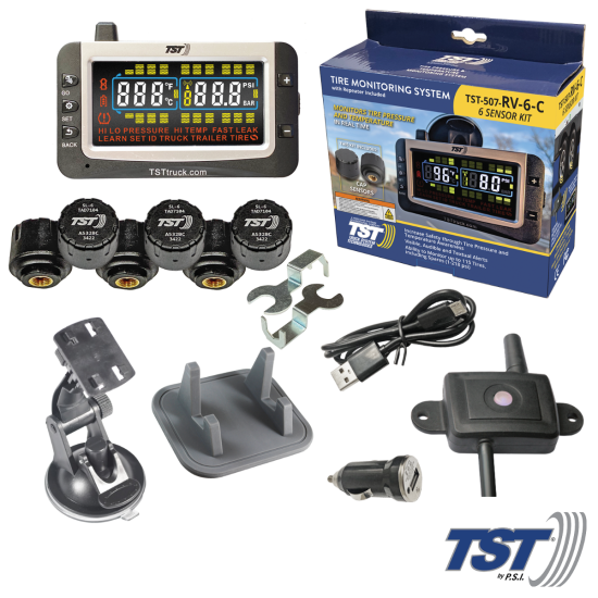 507 Series 6 RV Cap Sensor TPMS System Color Display and Repeater