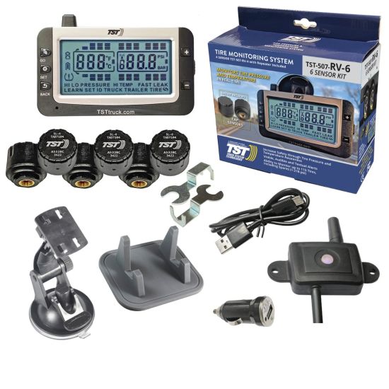 507 Series 6 RV Cap Sensor TPMS System Monochrome Display and Repeater