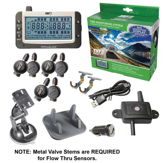 TST-507-FT-6 - 507 Series 6 Flow Thru Sensor TPMS System Monochrome Display and Repeater (NOTE: Metal Valve Stems Required for Flow-thru Sensors)